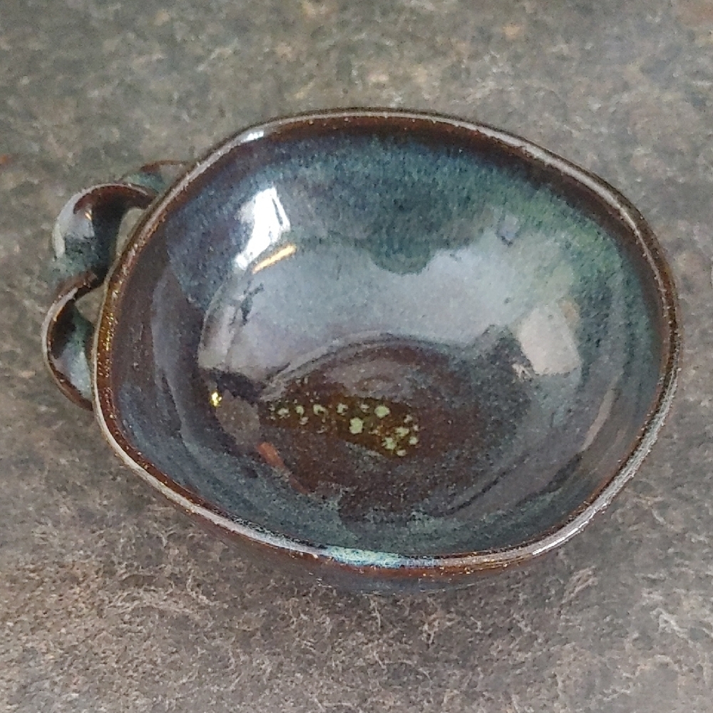 Handcrafted Ceramic Bowl in Blue and Brown